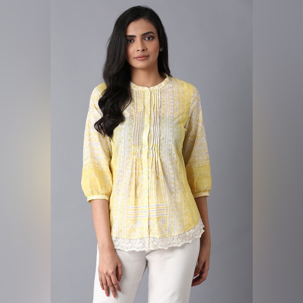 Sunny Yellow Lace Blouse